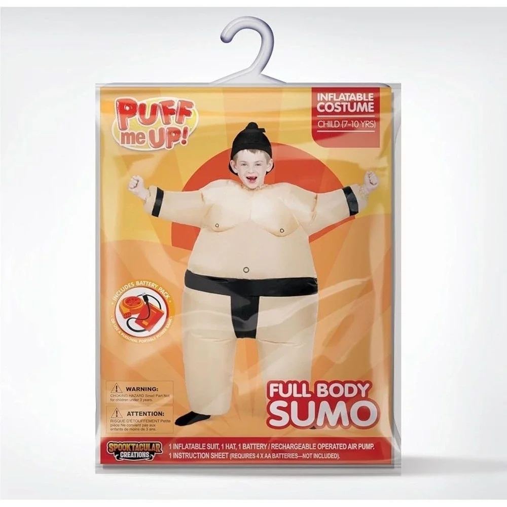 Kids Sumo Wrestler Inflatable Halloween Costume SZ 7-10 Years - Tested Works B1